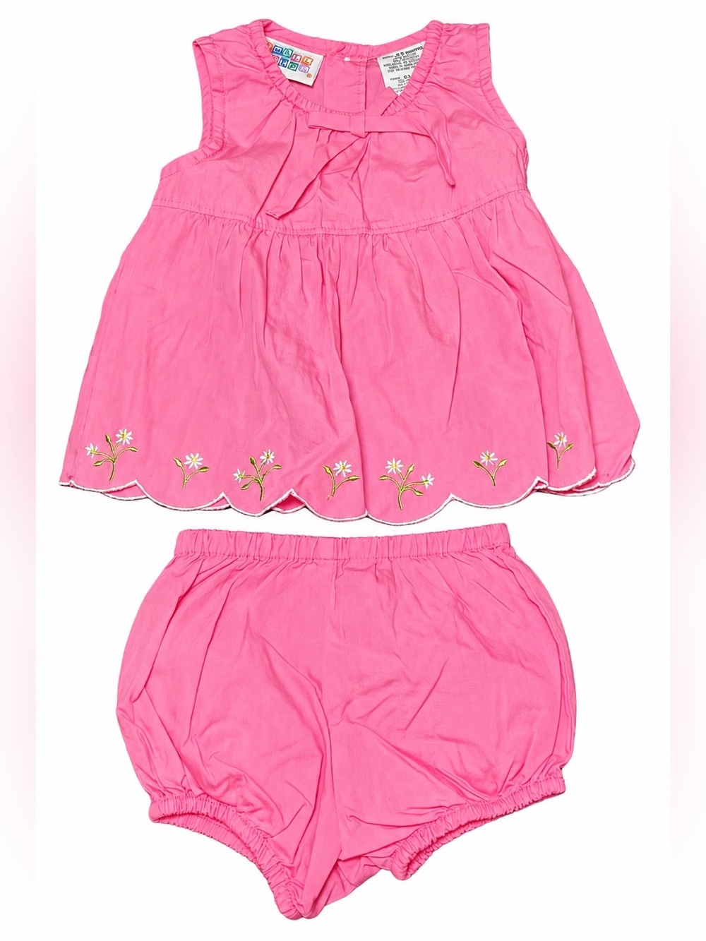 Vintage Small Steps Pink Floral Baby Dress & Bloomers Set 0-3M